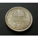 Hungary 1 Crown 1915 KB silver
