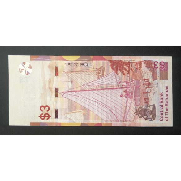 Bahamas 3 Dollars 2019 UNC