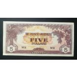 Malaysia 5 Dollars 1942 XF Japanese Occupation