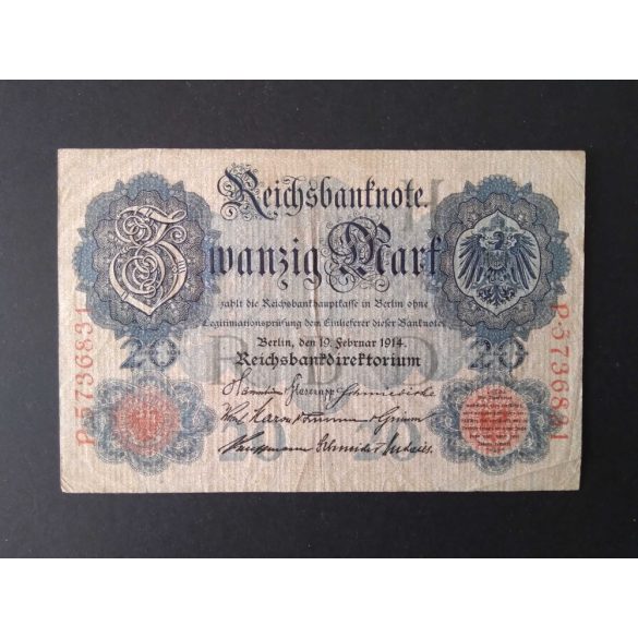 Németország 20 Mark 1914 F