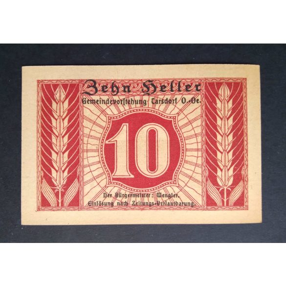 Austria 10 Heller 1920 Unc Tarsdorf