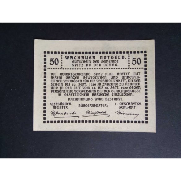 Austria 50 Heller 1920 Unc Spitz an der Donau, St. Michel 