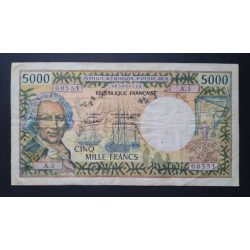 Tahiti Papeete 5000 Francs 1985 F