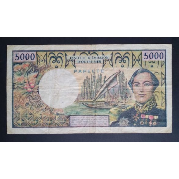 Tahiti Papeete 5000 Francs 1985 F