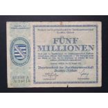 Germany 5 Million Mark Dresden 1923 F