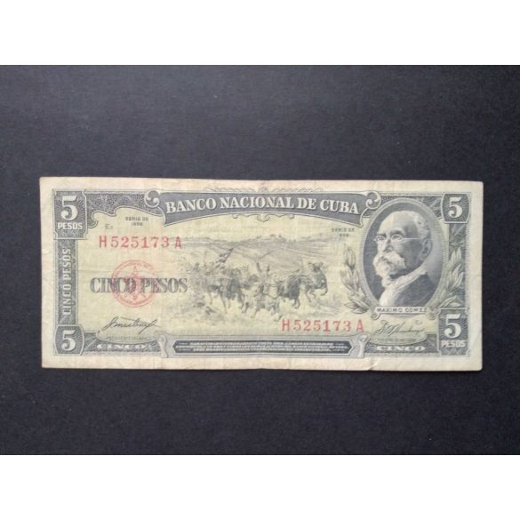 Cuba 5 Pesos 1958 F