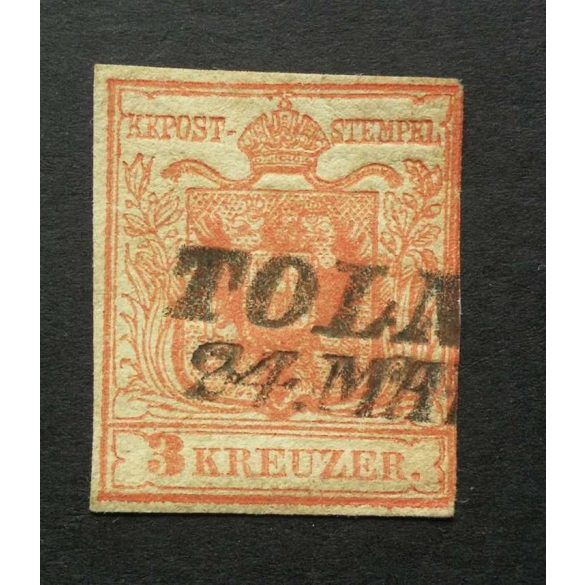 Magyarország 1850 Könyvnyomat 3 kr. Toln(a)