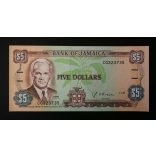 Jamaica 5 Dollars 1991 UNC