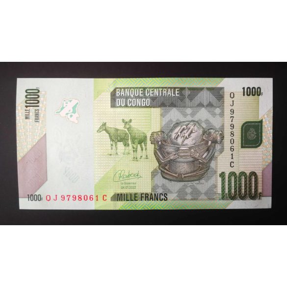 Congo 1000 Francs 2022 Unc