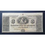 USA Louisiana Citizen's Bank 100 Dollars circa 1840 UNC-