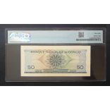 Kongó 50 Francs 1961-62 Aunc PMG 58 minősített bankjegy