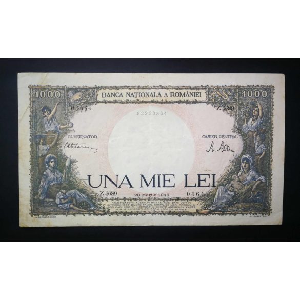 Romania 1000 Lei 1945 VF