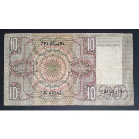 Hollandia 10 Gulden 1939 F 