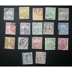   Hungary 1908/09 TURUL and King Franz Joseph 17 pcs perf. 15 used