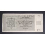 Bohemia-Moravia Protectorate 20 Korun 1944 Specimen XF