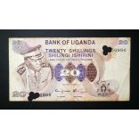 Uganda 20 Shillings 1973 cancelled
