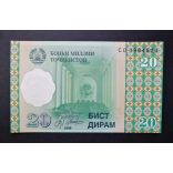 Tajikistan 20 Dirams 1999 UNC