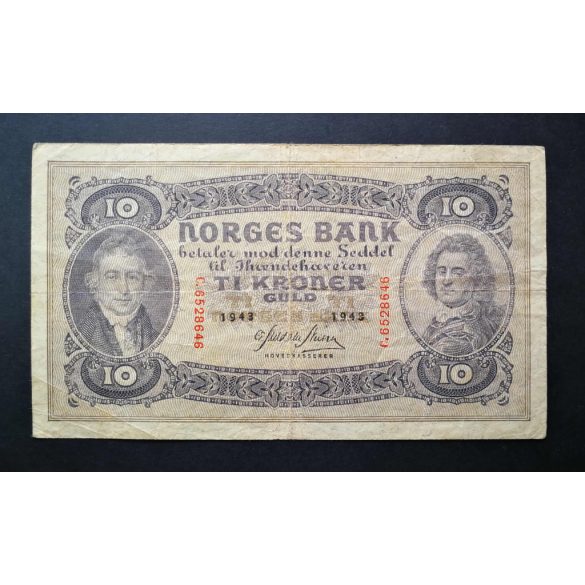 Norvégia 10 Kroner 1943 F