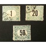 Hungary 1903 Green PORTO 3 pcs perf A11 3/4: 12 used 