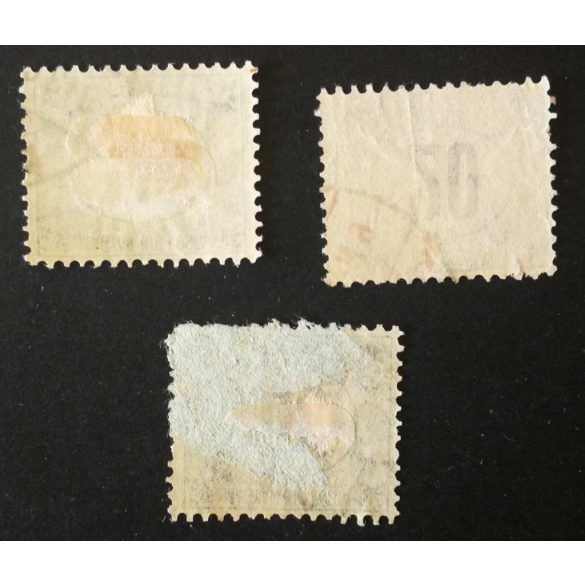 Hungary 1903 Green PORTO 3 pcs perf A11 3/4: 12 used 