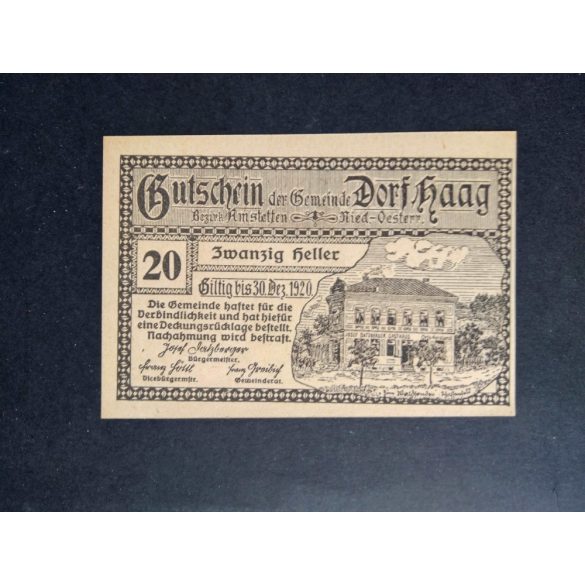 Austria 20 Heller 1920 Unc Dorf Haag