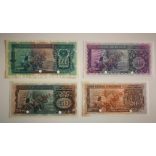 Sao Tome and Principe 20 Escudos Aunc-, 50 Escudos UNC, 100 Escudos UNC, 500 Escudos Aunc- 1958  -  specimen