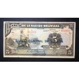 Bolivia 1 Boliviano 1911/29 P-113a.3 F