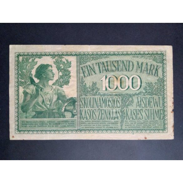 Germany 1000 Mark Poland, Lithuania, Latvia occupation 1918 F
