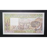 West African States Ivory Coast 500 Francs 1989 VF+