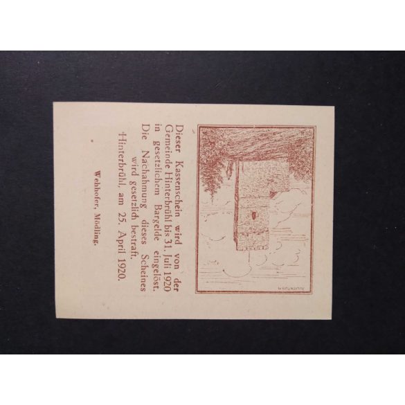 Austria 10 Heller 1920 Unc Hinterbrühl