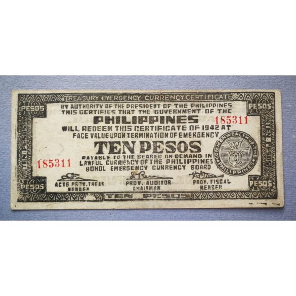 Philippines 10 Pesos 1942 VF