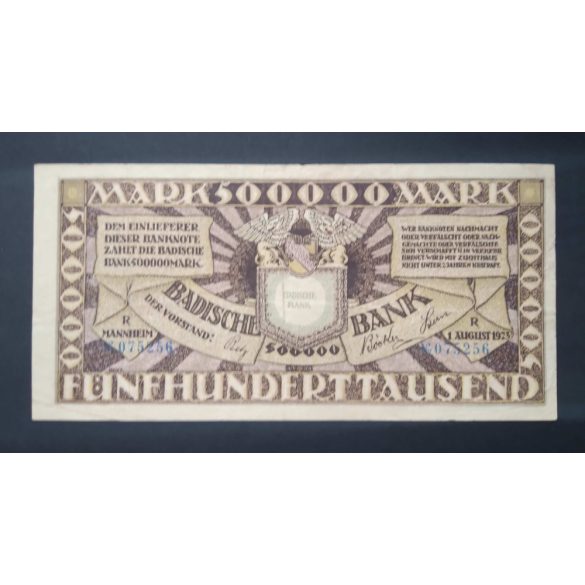 Germany Mannheim 500000 Mark 1923 F+