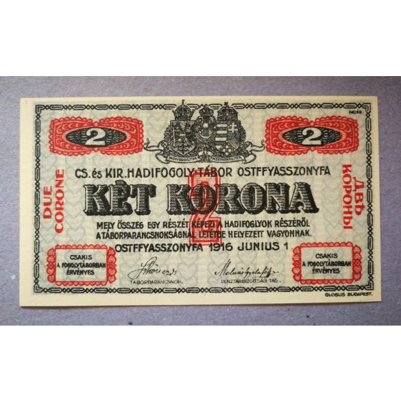 Hungary 2 Korona/Krone 1916 UNC Ostffyasszonyfa, POW camp