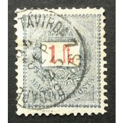   Hungary 1889 Letter, red cipher 1 Ft. perf 12: 11 1/2 Budape(st Központ) Távírda 7 sz. used