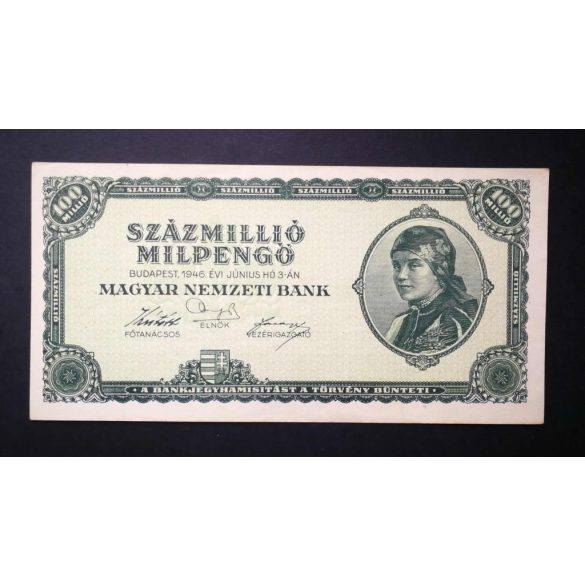 Hungary 100 million Milpengo 1946 XF+