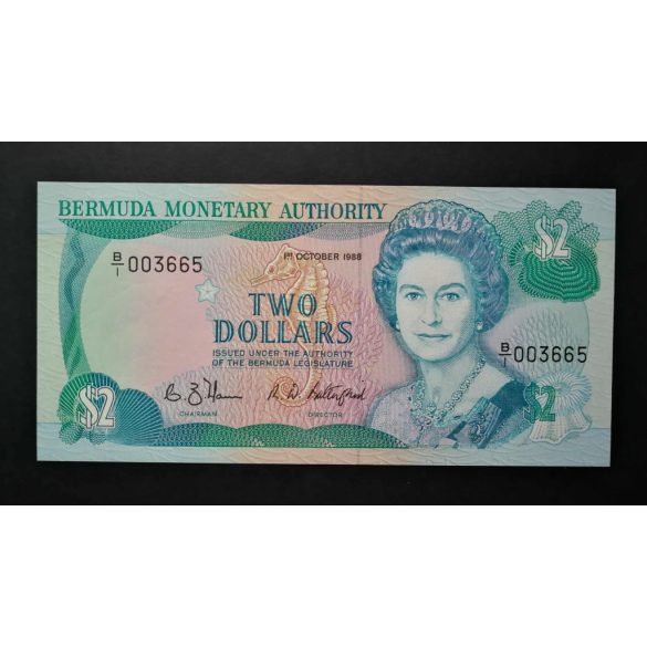 Bermuda Islands 2 Dollars 1988 Unc