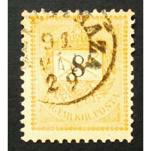 Hungary 1889 Letter, black cipher 8 kr. perf. 12:11 1/2 (KÉ)TE(GY)HÁZA  used