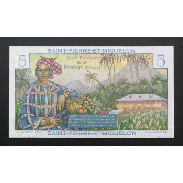 Saint Pierre and Miquelon 5 Francs 1946 UNC