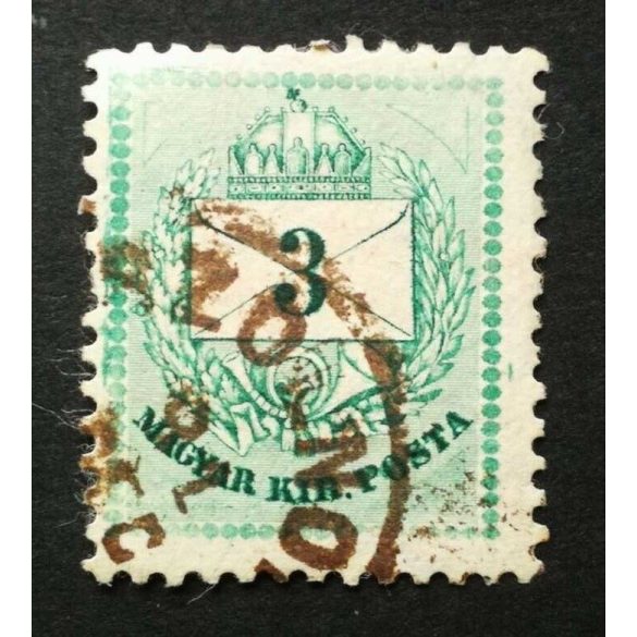 Hungary 1890 Letter, coloured cipher 3 Kr. perf 12:11 3/4, Szolnok used