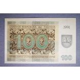 Lithuania 100 Talonas 1991 aUNC