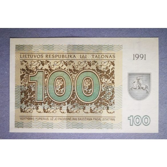 Lithuania 100 Talonas 1991 aUNC