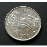 Italy 500 Lire 1961 11 g silver