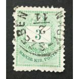 Hungary 1874 Letter, coloured cipher 3 Kr. perf. 11 1/2 Nagy-szeben