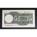 Spain 5 Pesetas 1948 aUNC