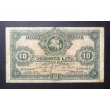 Lithuania 10 Litu 1927 F