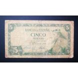 Spain 5 Pesetas 1954 VG+