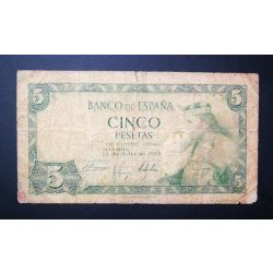 Spain 5 Pesetas 1954 VG+