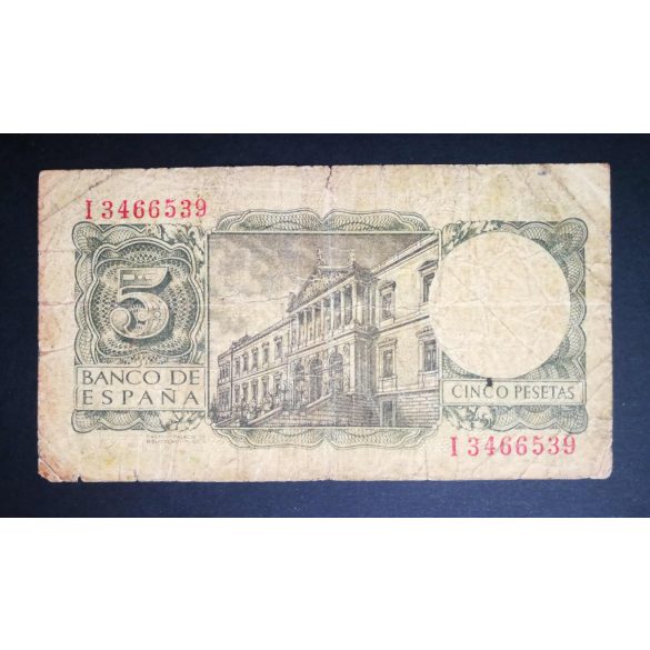 Spain 5 Pesetas 1954 VG+