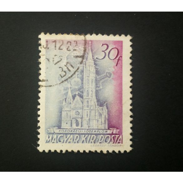 1941 Temple II. 30 f color flaw, stamped