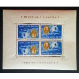 1947 Roosevelt** 30 Fillér, inverted small sheet